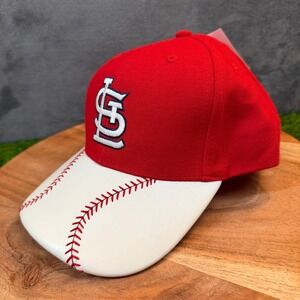 Twins Enterprise St Louis Cardinals Hat Mens Red Baseball Stitch Strapback NWT